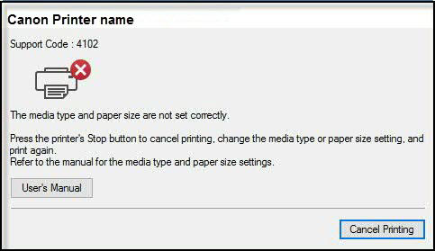 Support Code 4102 - MG2420 / MG2500 Series